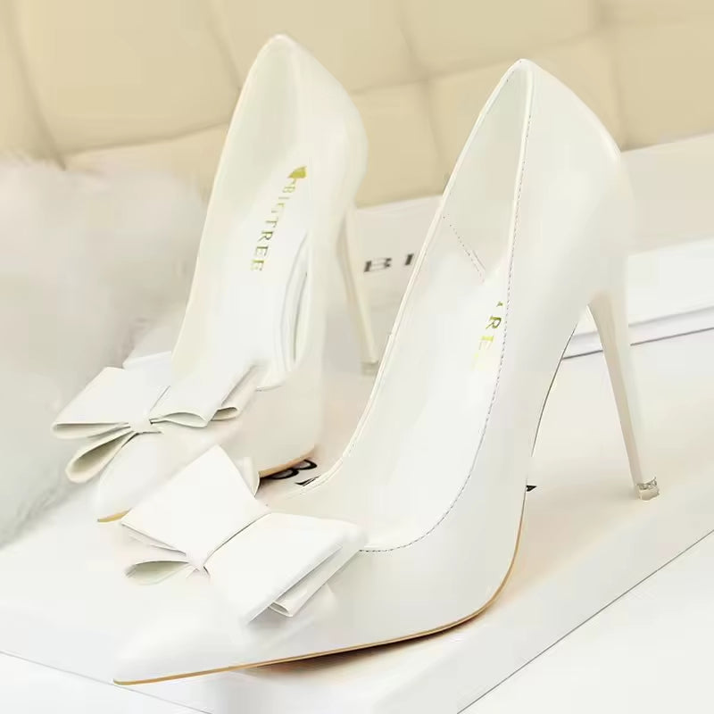 BIGTREE Shoes Bow-Knot Pumps Women High Heels 2026 Fashion Women Heels Lady Stiletto Shoes Wedding Shoes Classic Pumps Footwear