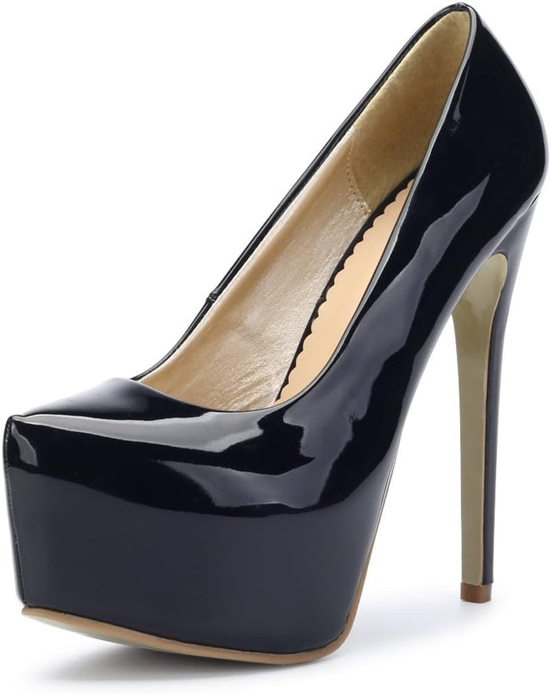 Women'S Hidden Platform Stiletto High Heels Slip on Pumps