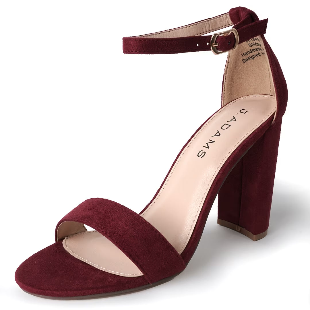 Shirley High Silver Comfortable Heels for Women | Open Toe Ankle Strap Sandal Block Heel Dress Platform