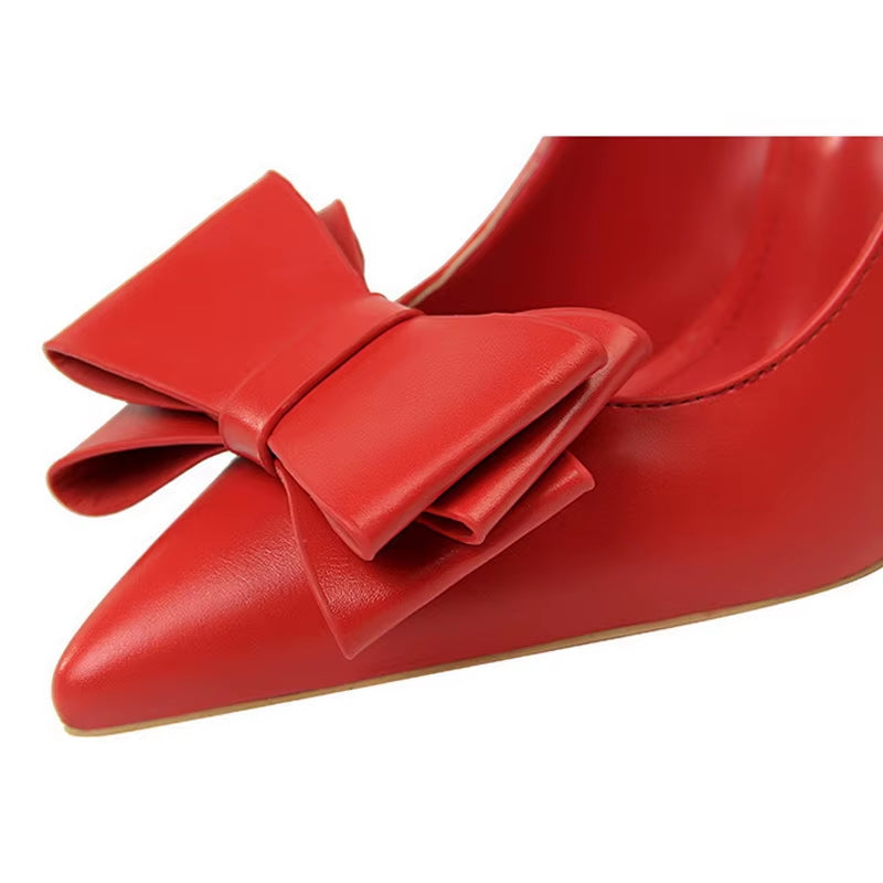 BIGTREE Shoes Bow-Knot Pumps Women High Heels 2026 Fashion Women Heels Lady Stiletto Shoes Wedding Shoes Classic Pumps Footwear
