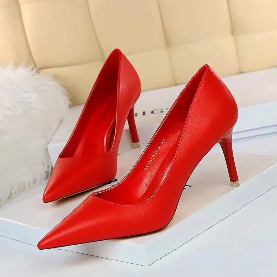 BIGTREE Shoes Women Pumps Fashion High Heels Shoes Black Pink White Shoes Women Wedding Shoes Ladies Stiletto Women Heels 2026