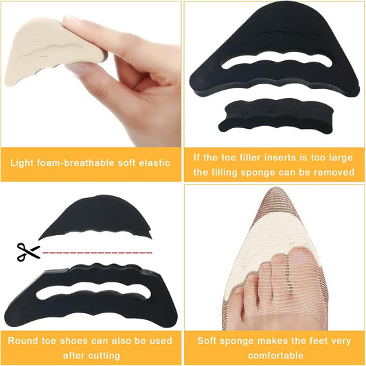 12 Pairs Shoe Filler for Too Big Shoes Women Heels Toe Inserts Loose Shoes Grips Adjustable Heel Liner Cushions Inserts Metatarsal Pads for Men Prevent Heel Pain Blisters(Elegant Style)