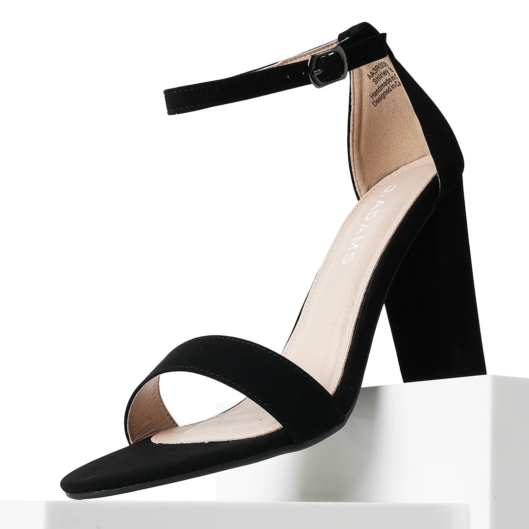 Shirley High Silver Comfortable Heels for Women | Open Toe Ankle Strap Sandal Block Heel Dress Platform
