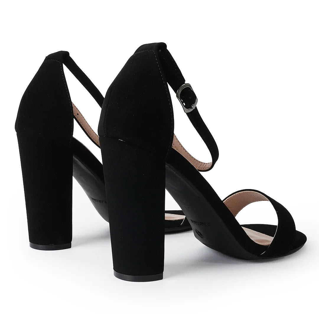 Shirley High Silver Comfortable Heels for Women | Open Toe Ankle Strap Sandal Block Heel Dress Platform