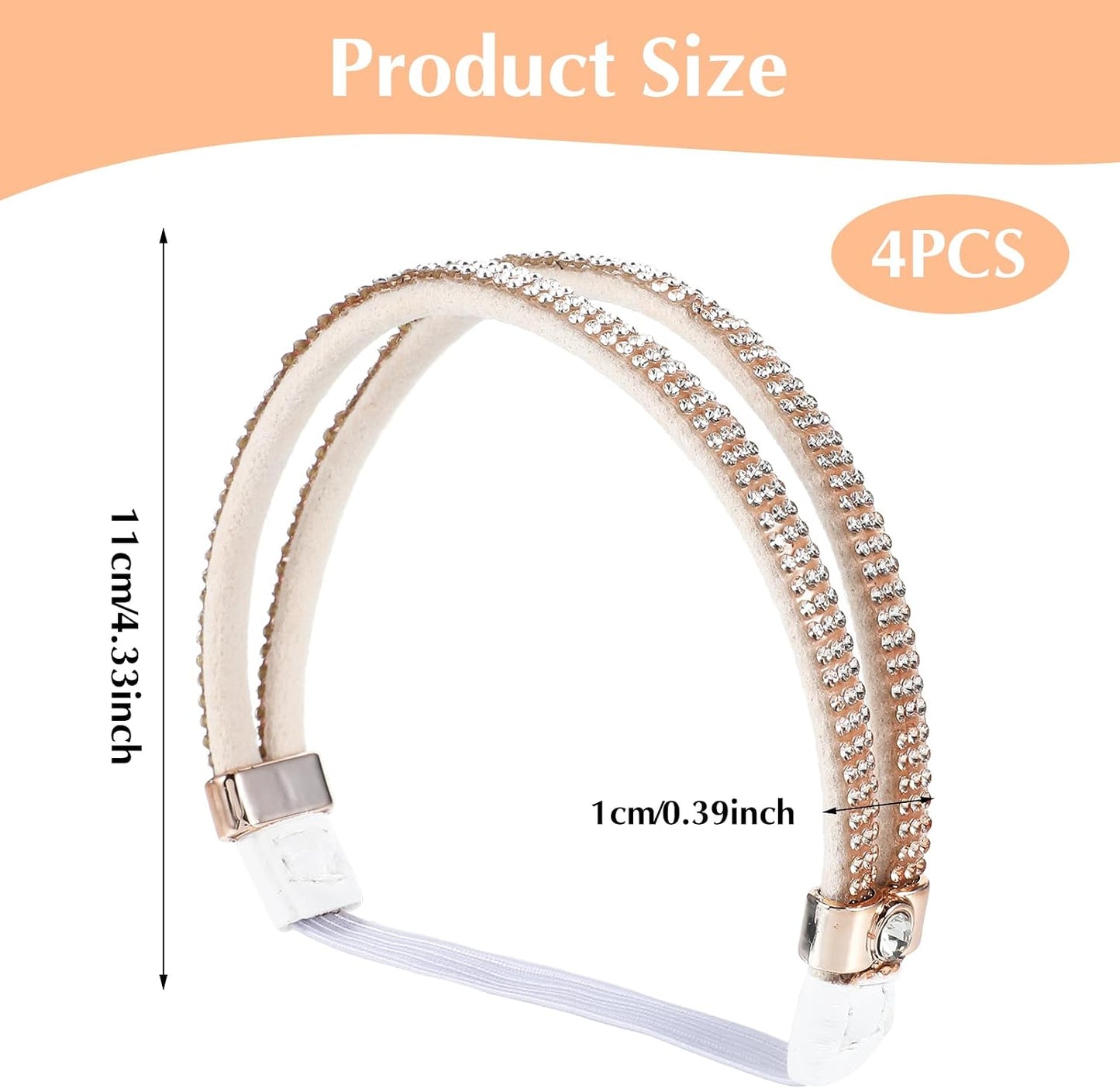 4 Pairs High Heels Shoe Straps Elastic Holding Heels Ankle Belt Band Detachable Rhinestone Straps Adjustable Shoelace