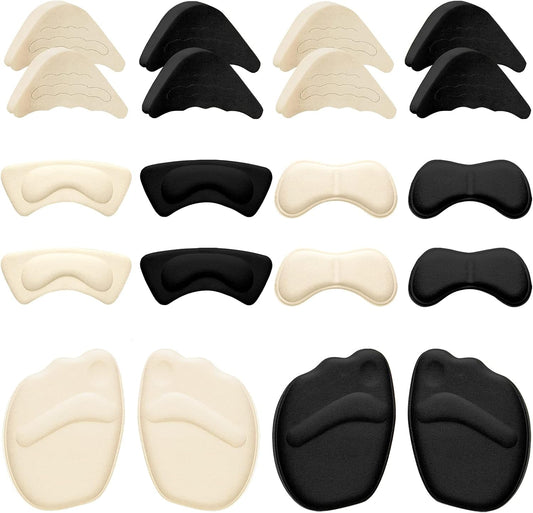 12 Pairs Shoe Filler for Too Big Shoes Women Heels Toe Inserts Loose Shoes Grips Adjustable Heel Liner Cushions Inserts Metatarsal Pads for Men Prevent Heel Pain Blisters(Elegant Style)