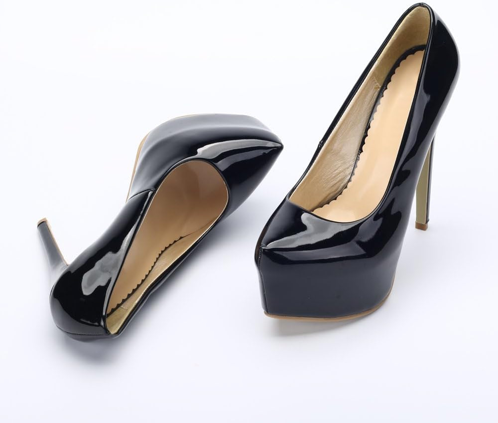 Women'S Hidden Platform Stiletto High Heels Slip on Pumps